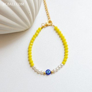 Handcrafted Evil Eye Crystal Beads Bracelet Premium Handmade Design